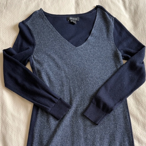 Club Monaco Wool Sweater Dress Black & Gray - Picture 4 of 7